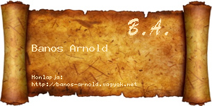 Banos Arnold névjegykártya